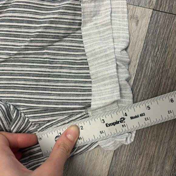 Eddie Bauer Briar White Black Womens Small Striped‎ Linen Blend Pull On Shorts - Picture 8 of 11